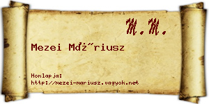 Mezei Máriusz névjegykártya